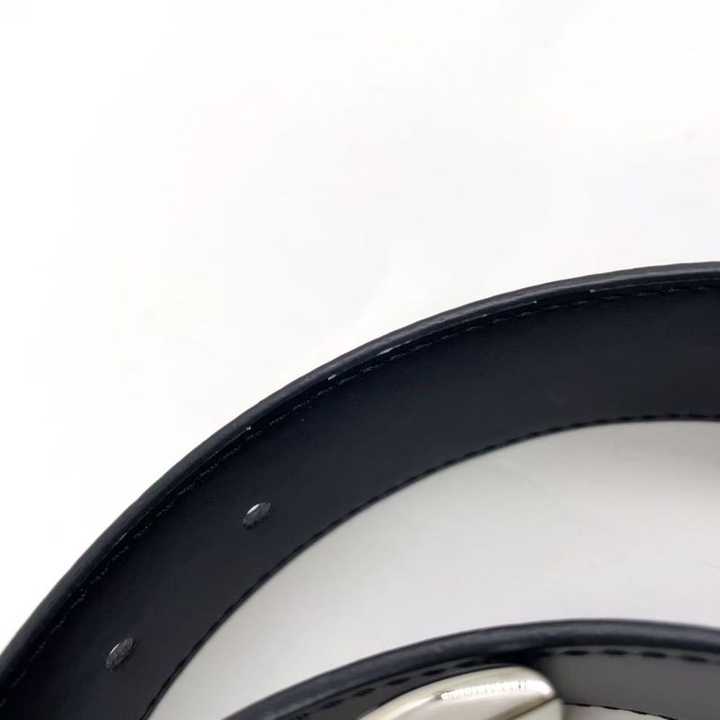 Louis Vuitton Santure Vendome Leather Black Belt Silver M0542