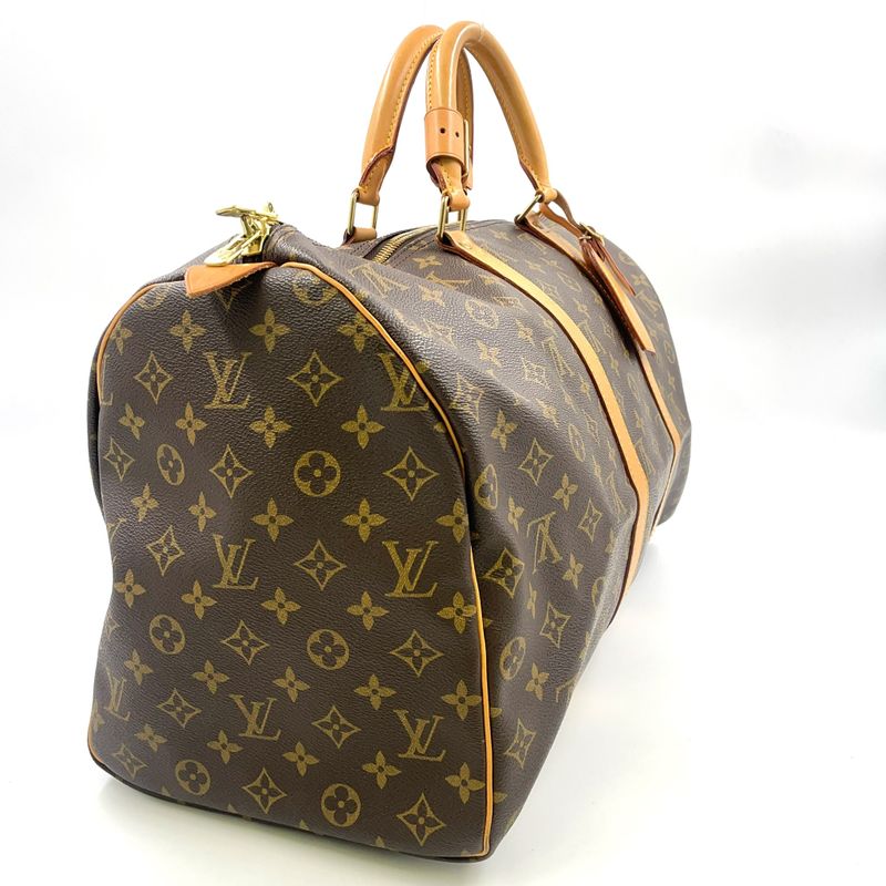 Louis Vuitton Keepall 50 Monogram Leather X PVC Brown Boston Bag Gold M41426