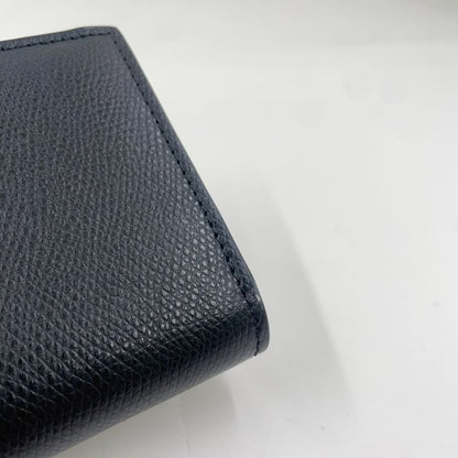 Fendi Compact Wallet Bifold Leather Black Wallet Gold 8m0387-a18b