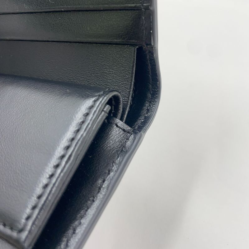 Fendi Compact Wallet Bifold Leather Black Wallet Gold 8m0387-a18b