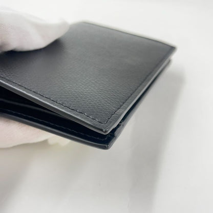 Fendi Compact Wallet Bifold Leather Black Wallet Gold 8m0387-a18b