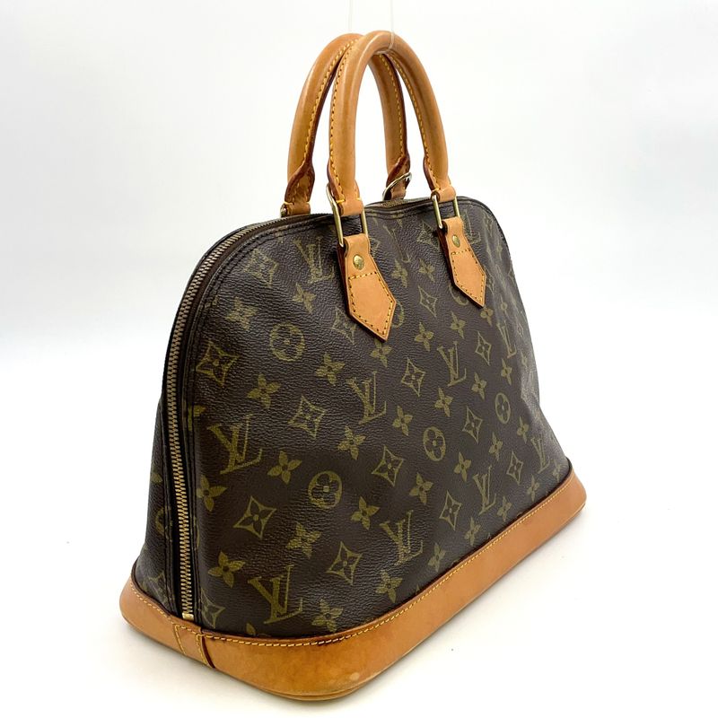 Louis Vuitton Alma PM Monogram Leather × PVC Brown Handbag Gold M51130
