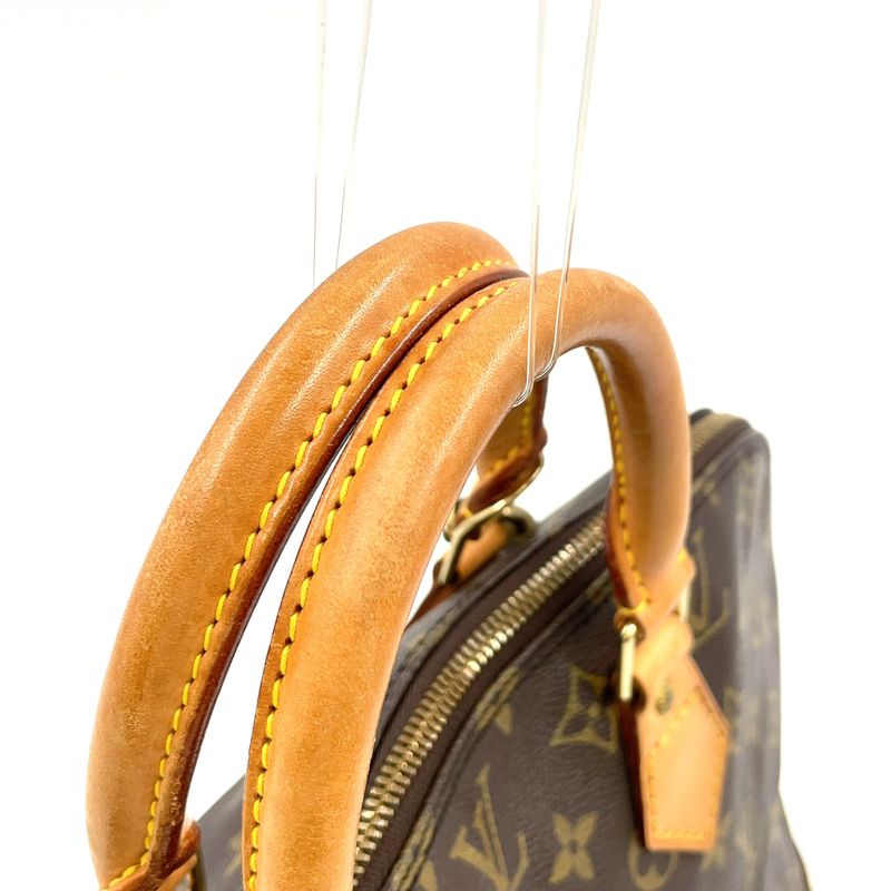 Louis Vuitton Alma PM Monogram Leather × PVC Brown Handbag Gold M51130