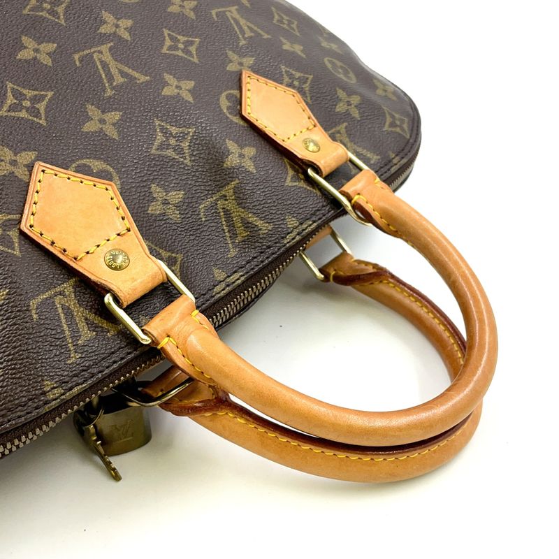 Louis Vuitton Alma PM Monogram Leather × PVC Brown Handbag Gold M51130