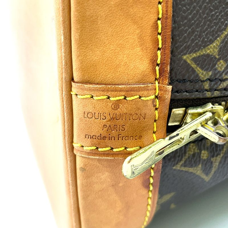 Louis Vuitton Alma PM Monogram Leather × PVC Brown Handbag Gold M51130