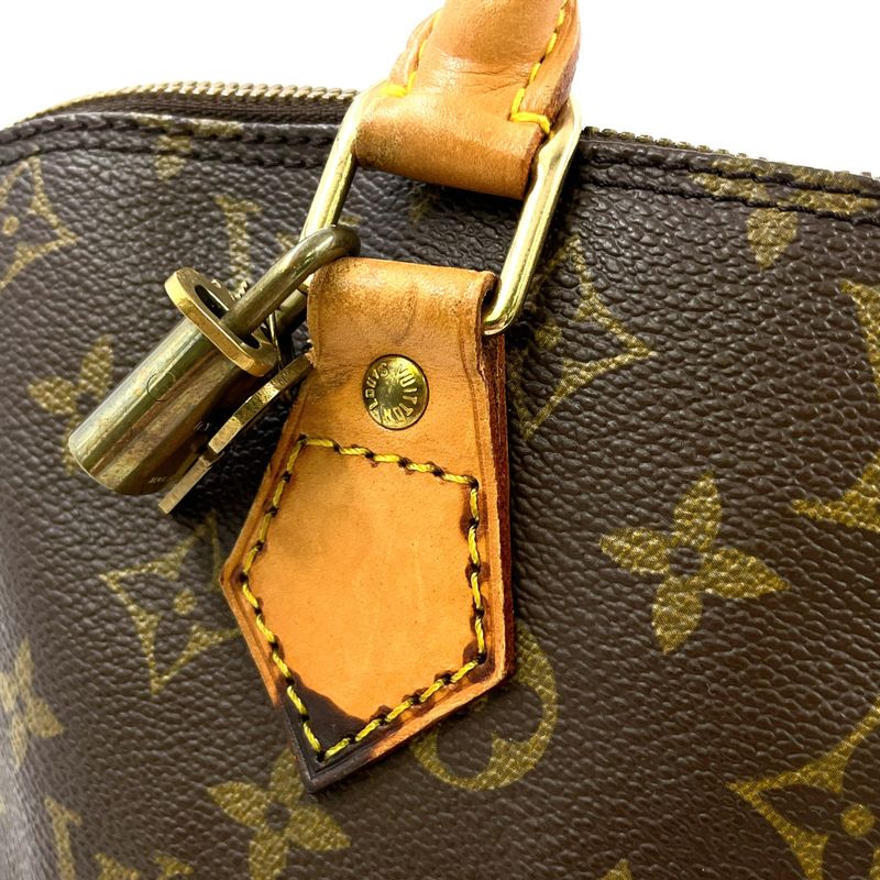 Louis Vuitton Alma PM Monogram Leather × PVC Brown Handbag Gold M51130