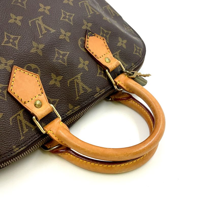 Louis Vuitton Alma PM Monogram Leather × PVC Brown Handbag Gold M51130