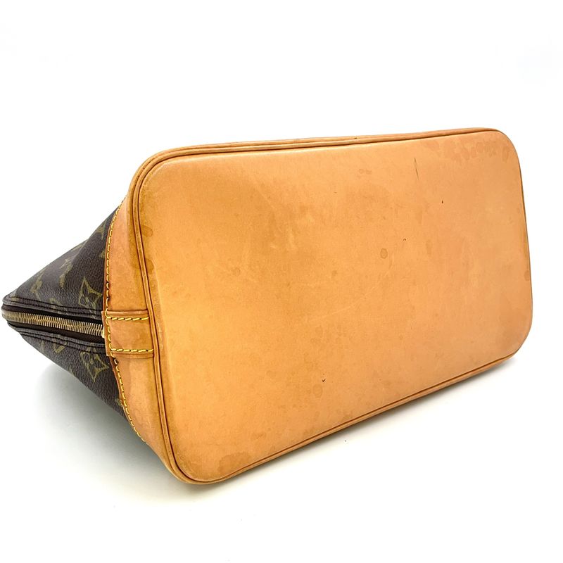 Louis Vuitton Alma PM Monogram Leather × PVC Brown Handbag Gold M51130