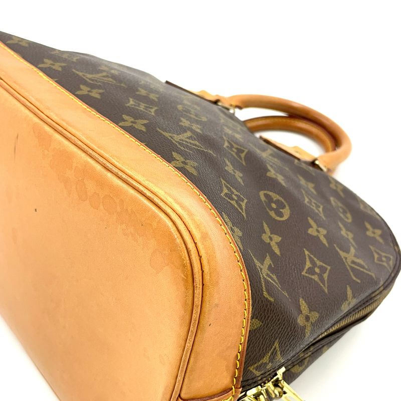 Louis Vuitton Alma PM Monogram Leather × PVC Brown Handbag Gold M51130