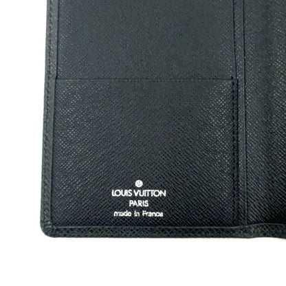 Louis Vuitton Porte Barrule Carte Cles Di Taiga Ardoise Leather Black Folding