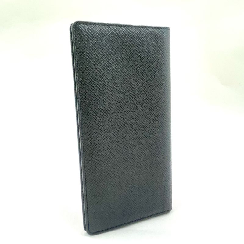 Louis Vuitton Porte Barrule Carte Cles Di Taiga Ardoise Leather Black Folding