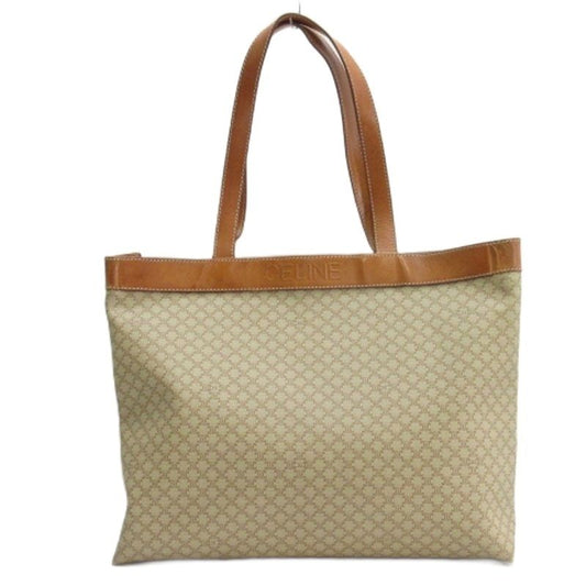 Celine Macadam Pattern Tote Bag Logo Shape Pressed All Beige
