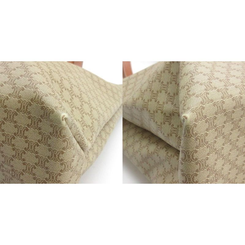Celine Macadam Pattern Tote Bag Logo Shape Pressed All Beige