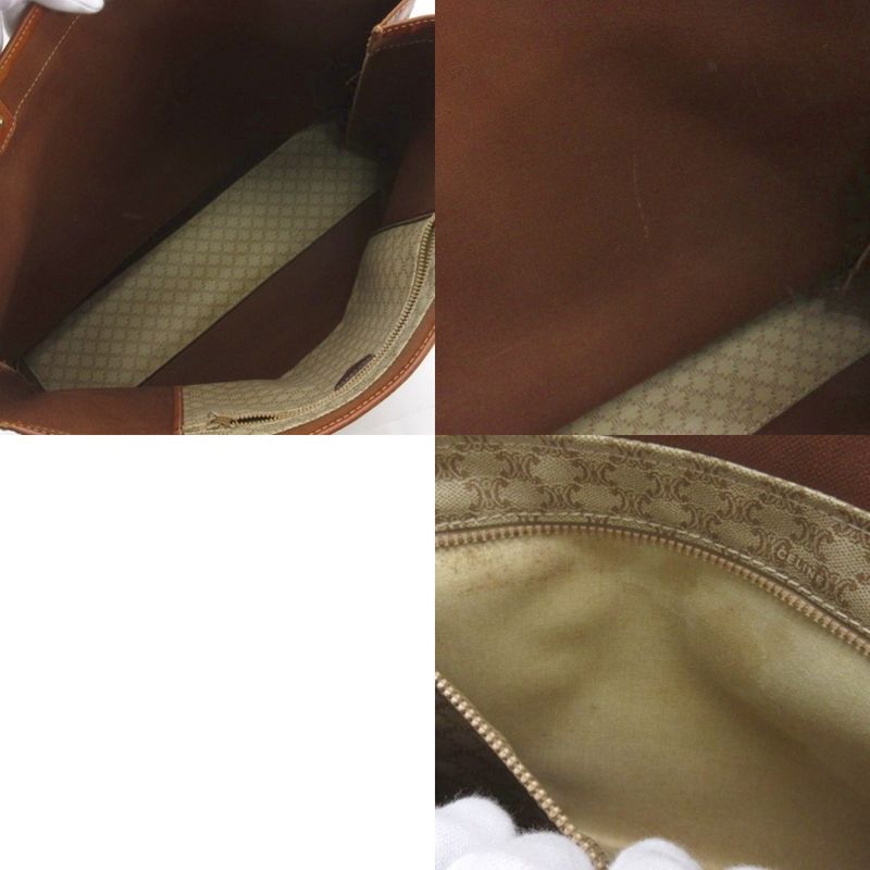 Celine Macadam Pattern Tote Bag Logo Shape Pressed All Beige