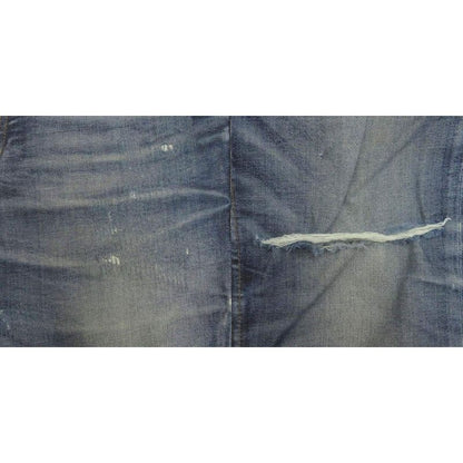 Gucci Denim Pants Jeans Damaged Leather Patches 369032 Indigo 44