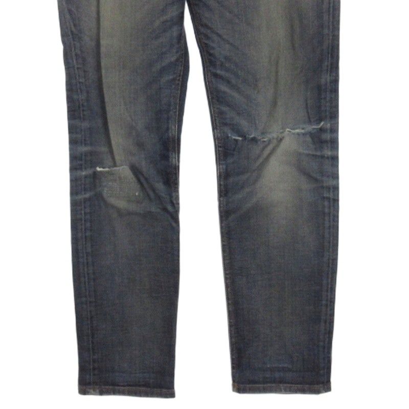 Gucci Denim Pants Jeans Damaged Leather Patches 369032 Indigo 44