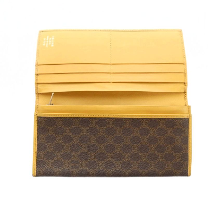 Celine Long Wallet PVC Leather Macadam Pattern Total Logo Brown - GY18 MQ - OH