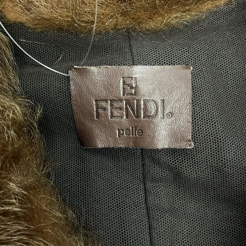 Fendi Coat Size 44 L Women's - Dark Brown Long Sleeves Fall Winter