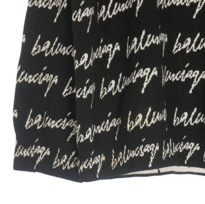 Balenciaga 20AW Scribble Jacquard Logo Oversized Knit Sweater Long Sleeve S