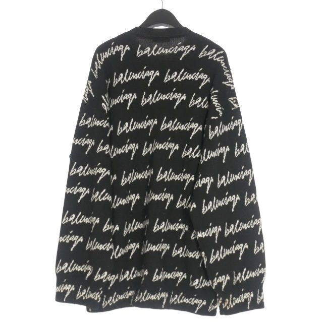 Balenciaga 20AW Scribble Jacquard Logo Oversized Knit Sweater Long Sleeve S
