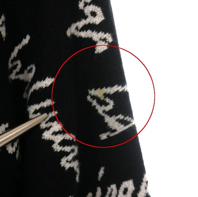 Balenciaga 20AW Scribble Jacquard Logo Oversized Knit Sweater Long Sleeve S