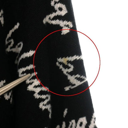 Balenciaga 20AW Scribble Jacquard Logo Oversized Knit Sweater Long Sleeve S