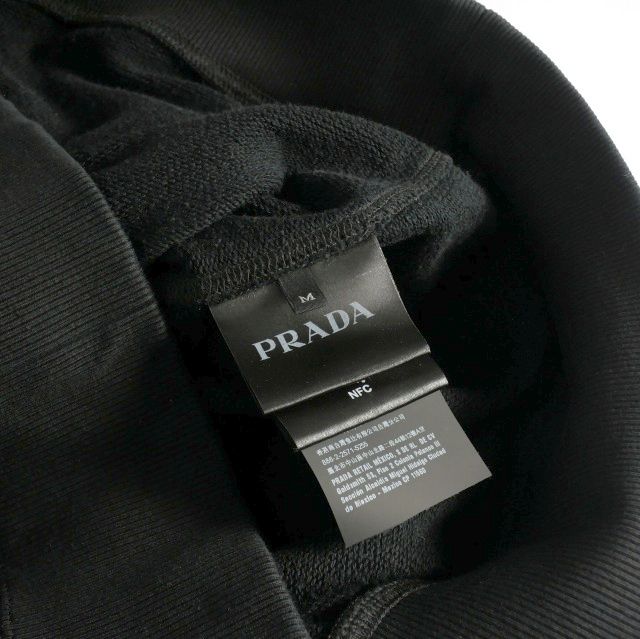 Prada 23AW Triangle Logo Crew Neck Oversized Sweatshirt Long Sleeve M Black