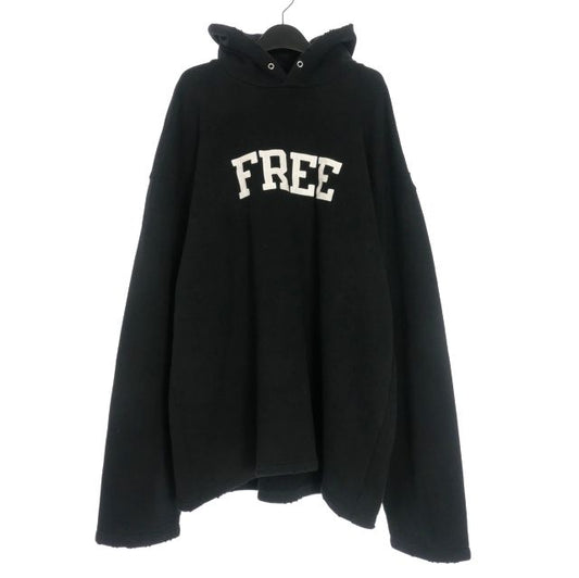 Balenciaga 21AW FREE Damaged Oversized Hoodie Long Sleeve XXS Black 661711