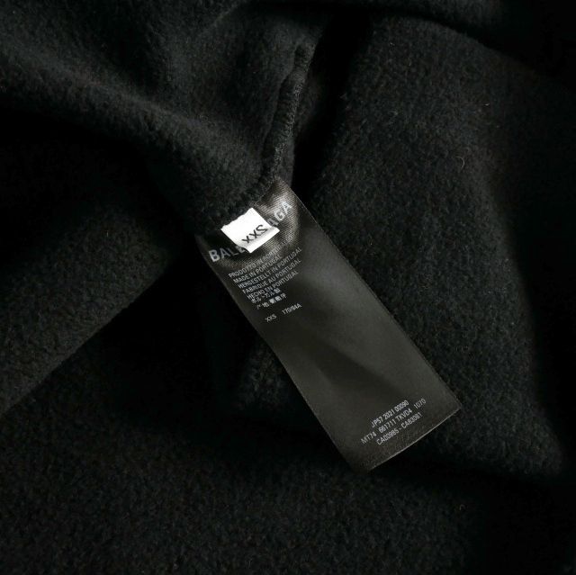 Balenciaga 21AW FREE Damaged Oversized Hoodie Long Sleeve XXS Black 661711