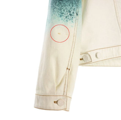Louis Vuitton 23SS Spray Monogram Denim Trucker Jacket Blouson 46 White Blue