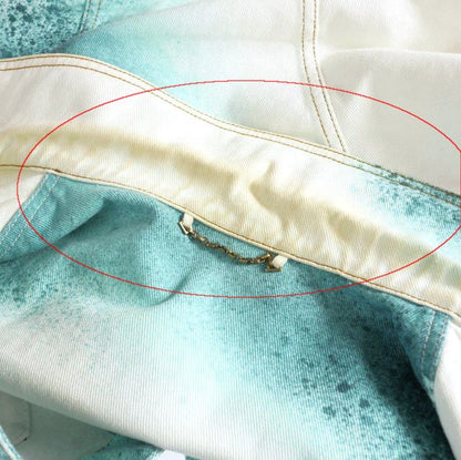 Louis Vuitton 23SS Spray Monogram Denim Trucker Jacket Blouson 46 White Blue