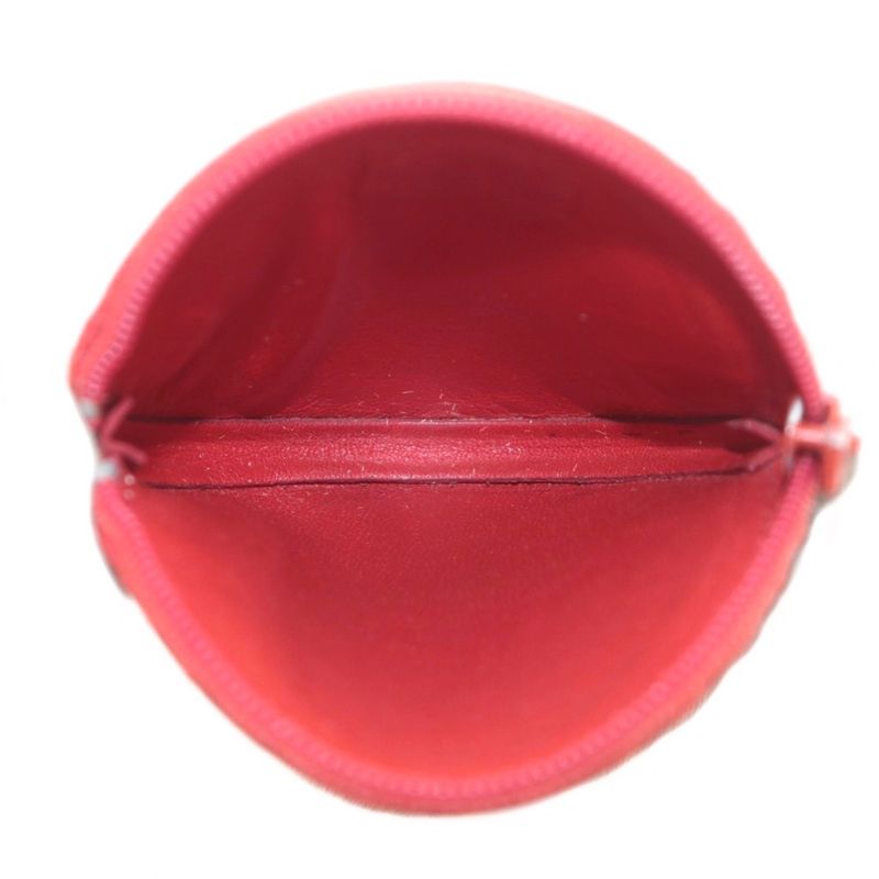 Loewe Coin Case Leather Round Shape Round Anagram Shape Push Red Xz-oh-gy11