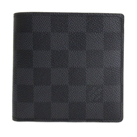 Louis Vuitton Damier Graphite Portefeuille Marco Bifold Wallet N62664 Black AA