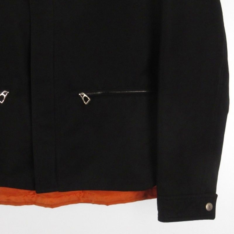 Hermes Nylon Jacket Bicolor Black Orange M