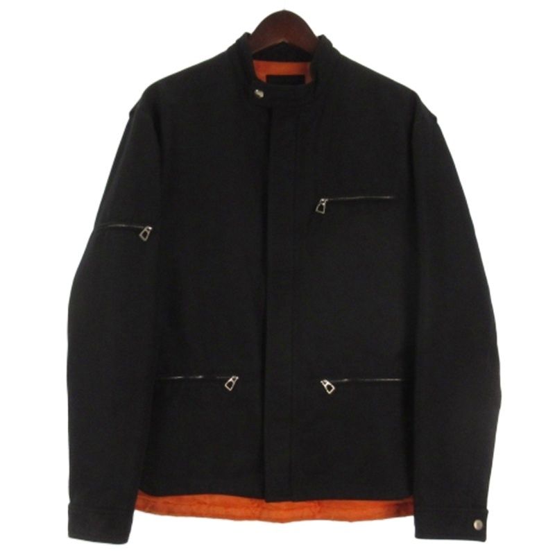 Hermes Nylon Jacket Bicolor Black Orange M