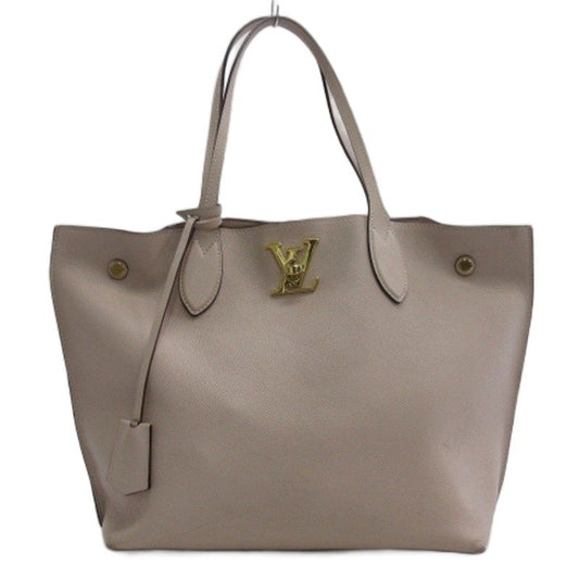 Louis Vuitton Lock Me Go Tote Bag Leather M56107 Beige