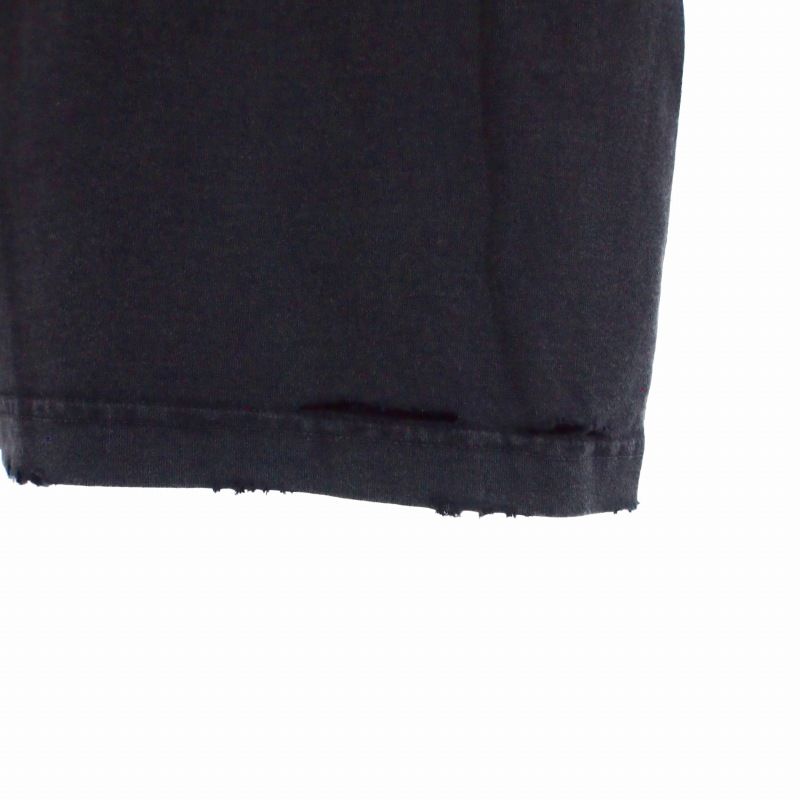 Balenciaga Damaged Cropped T-shirt Cut And Sewn Short Sleeve L Black