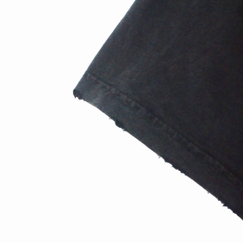 Balenciaga Damaged Cropped T-shirt Cut And Sewn Short Sleeve L Black