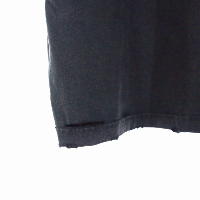 Balenciaga Damaged Cropped T-shirt Cut And Sewn Short Sleeve L Black