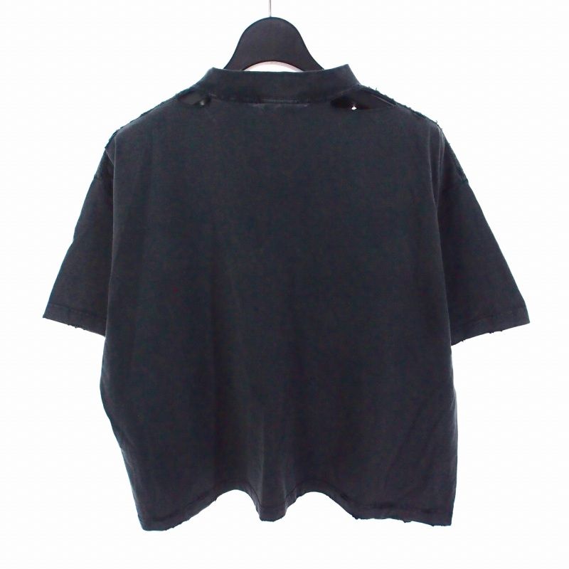Balenciaga Damaged Cropped T-shirt Cut And Sewn Short Sleeve L Black