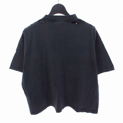 Balenciaga Damaged Cropped T-shirt Cut And Sewn Short Sleeve L Black