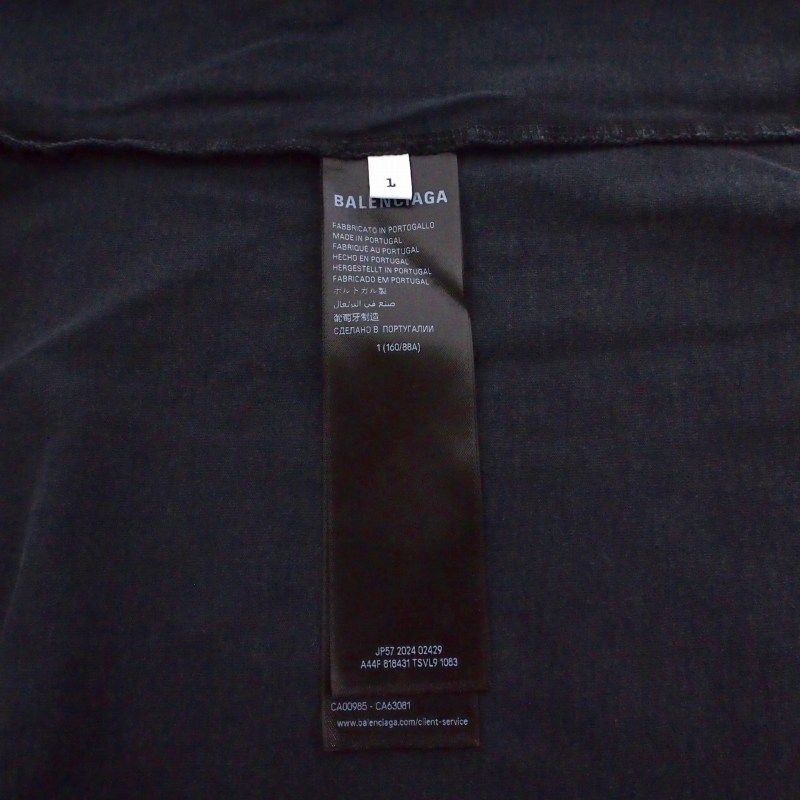 Balenciaga Damaged Cropped T-shirt Cut And Sewn Short Sleeve L Black