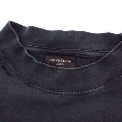 Balenciaga Damaged Cropped T-shirt Cut And Sewn Short Sleeve L Black