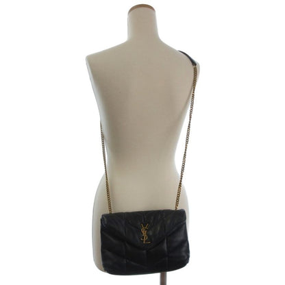 Saint Laurent Paris Lou Puffer Chain Shoulder Bag Lambskin Gue620333 Black