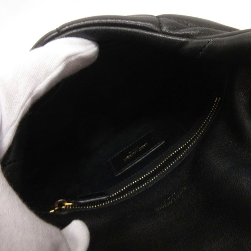 Saint Laurent Paris Lou Puffer Chain Shoulder Bag Lambskin Gue620333 Black