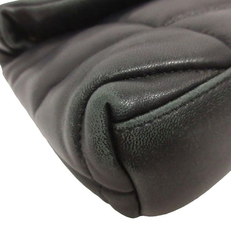 Saint Laurent Paris Lou Puffer Chain Shoulder Bag Lambskin Gue620333 Black