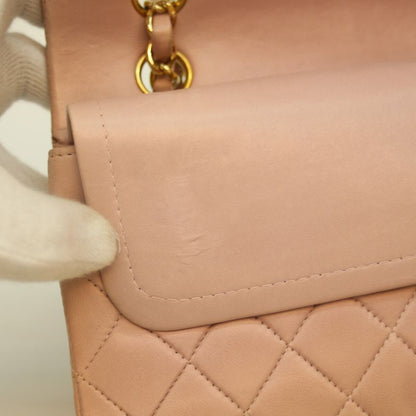 Chanel No 6 A01112 Pink Lamb GHW W Flap Matelasse 25