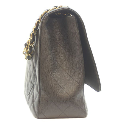 Chanel No 13 Black Caviar Ghardware Single Flap Deca Matrasse Maxi 34