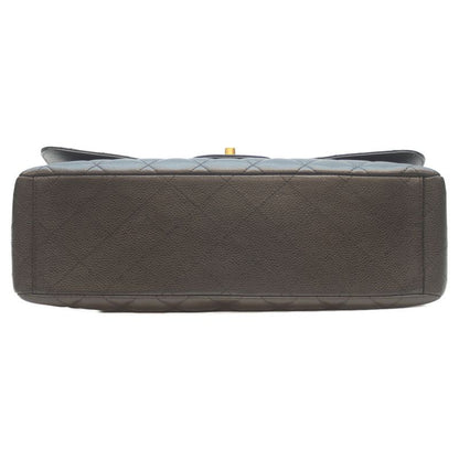 Chanel No 13 Black Caviar Ghardware Single Flap Deca Matrasse Maxi 34