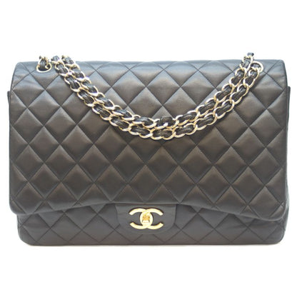 Chanel No 19 A58601 Black Lamb Ghardware W Flap Deca Matelasse Maxi 34